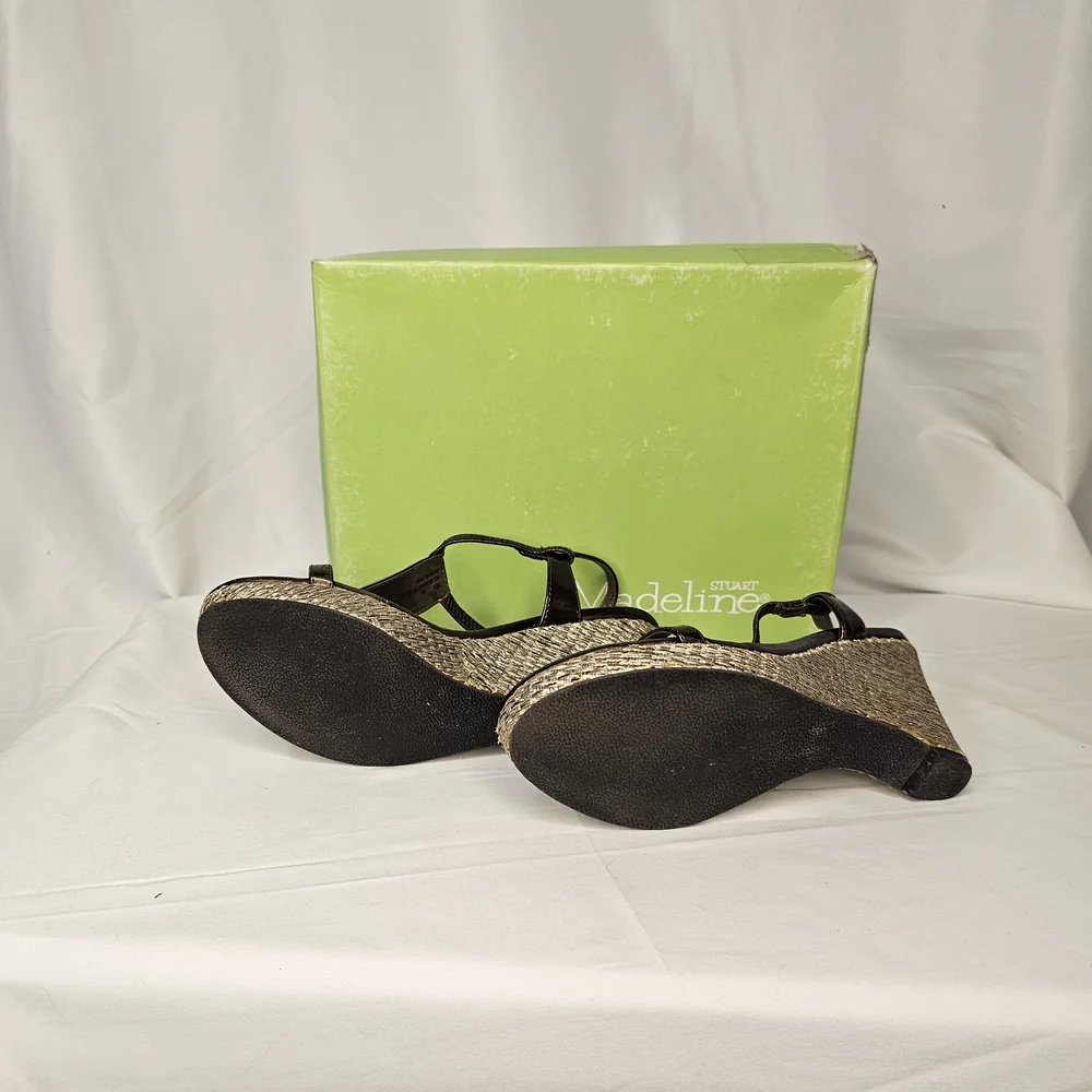Madeline Brown Wedge Sandals with Ankle Strap